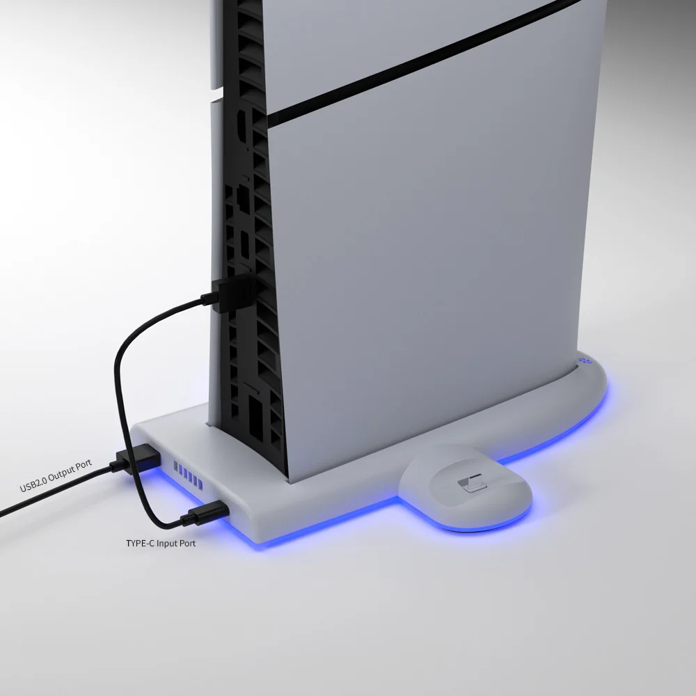 DOBE TP5-3528 Cooling Charging Dock for PS5/PS5 Slim with Touch Key,7-Color RGB LED,Ultra-Thin Charging Stand for PS5 Console