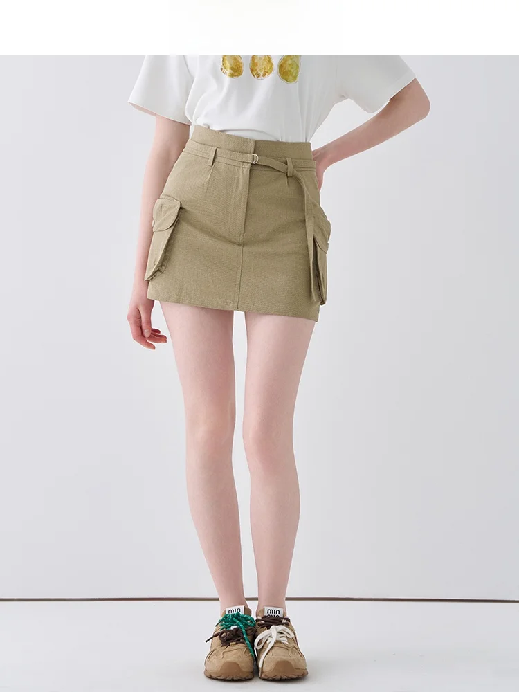 

Юбка А-силуэта с высокой талией женская, удлиненная, весна-лето, новая модная коллекция, корейский стиль, хлопок, для похудения