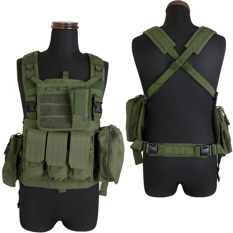 Outdoor RRV Molle Tactical Vest Combat Chest Rig Green Black War Game Body Armor Shooting Hunting Paintball Airsoft Vest Gear