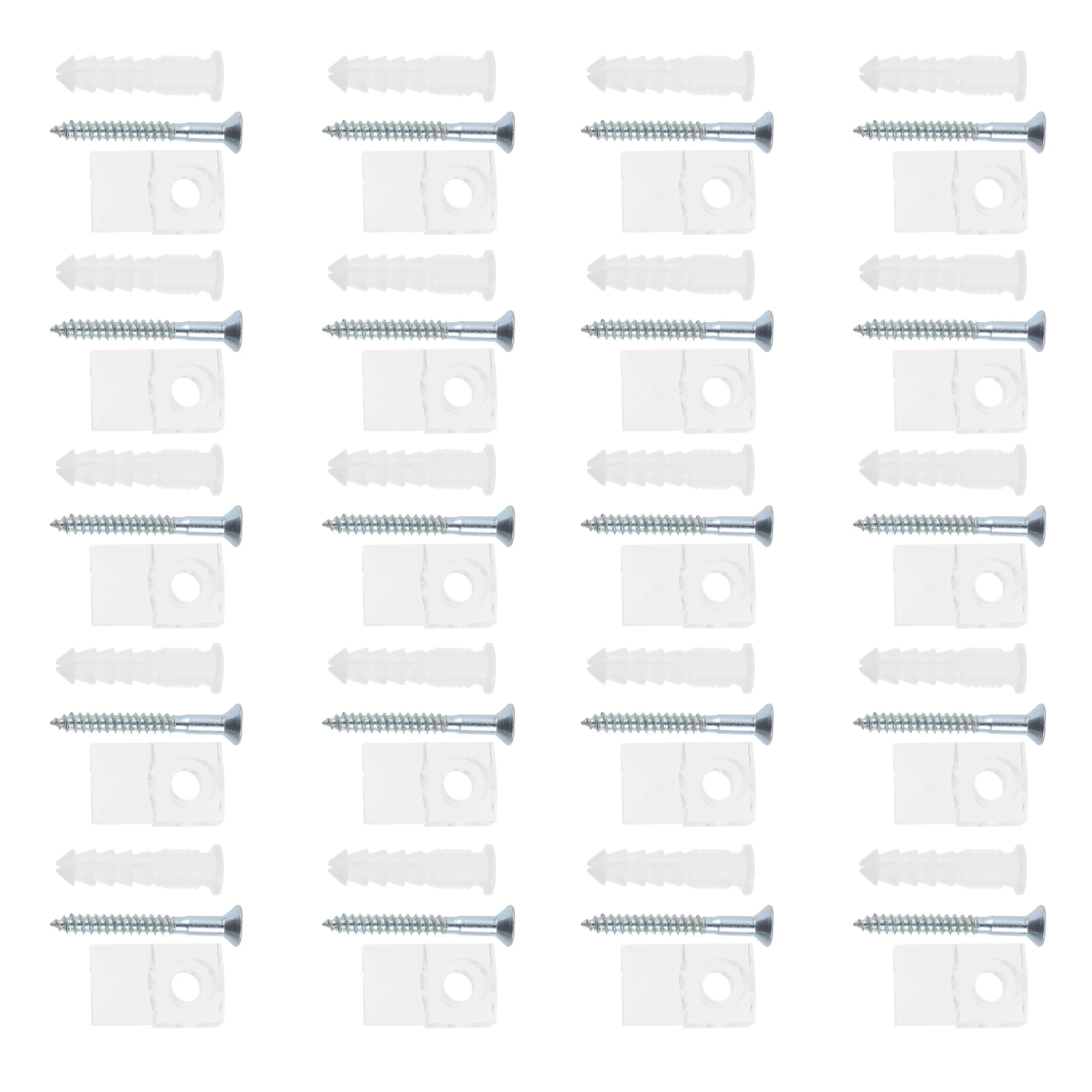 

20 Sets Glass Mirror Fixing Clip Hanging Clips Holder Fitting Securing Mounting Metal