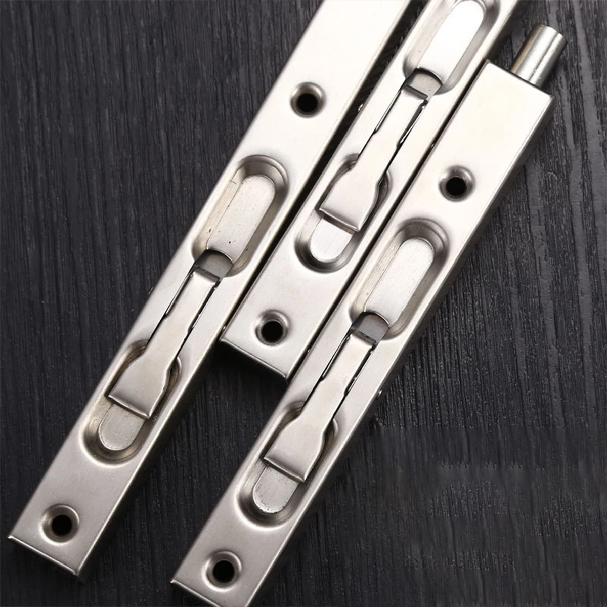 シルバー304ステンレス鋼オープンマウントドアラッチ,木製ドアおよび窓用の盗難防止ラッチ,新しいドアピン