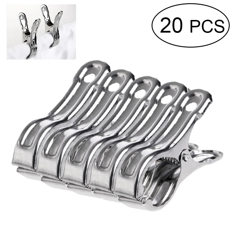 

Stainless Steel Large Beach Towel Clips Multipurpose Clothespins Clothes Pegs Pins Hanger Clamp Household Clothespin