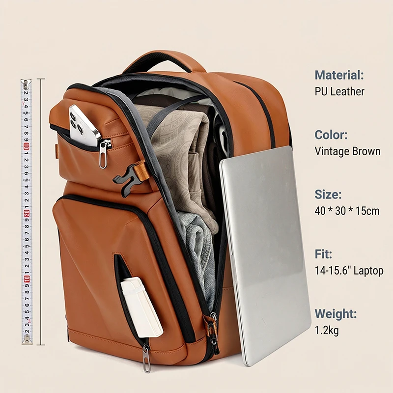 Cross border high-capacity multifunctional expandable laptop backpack 17.3-inch waterproof business travel backpack