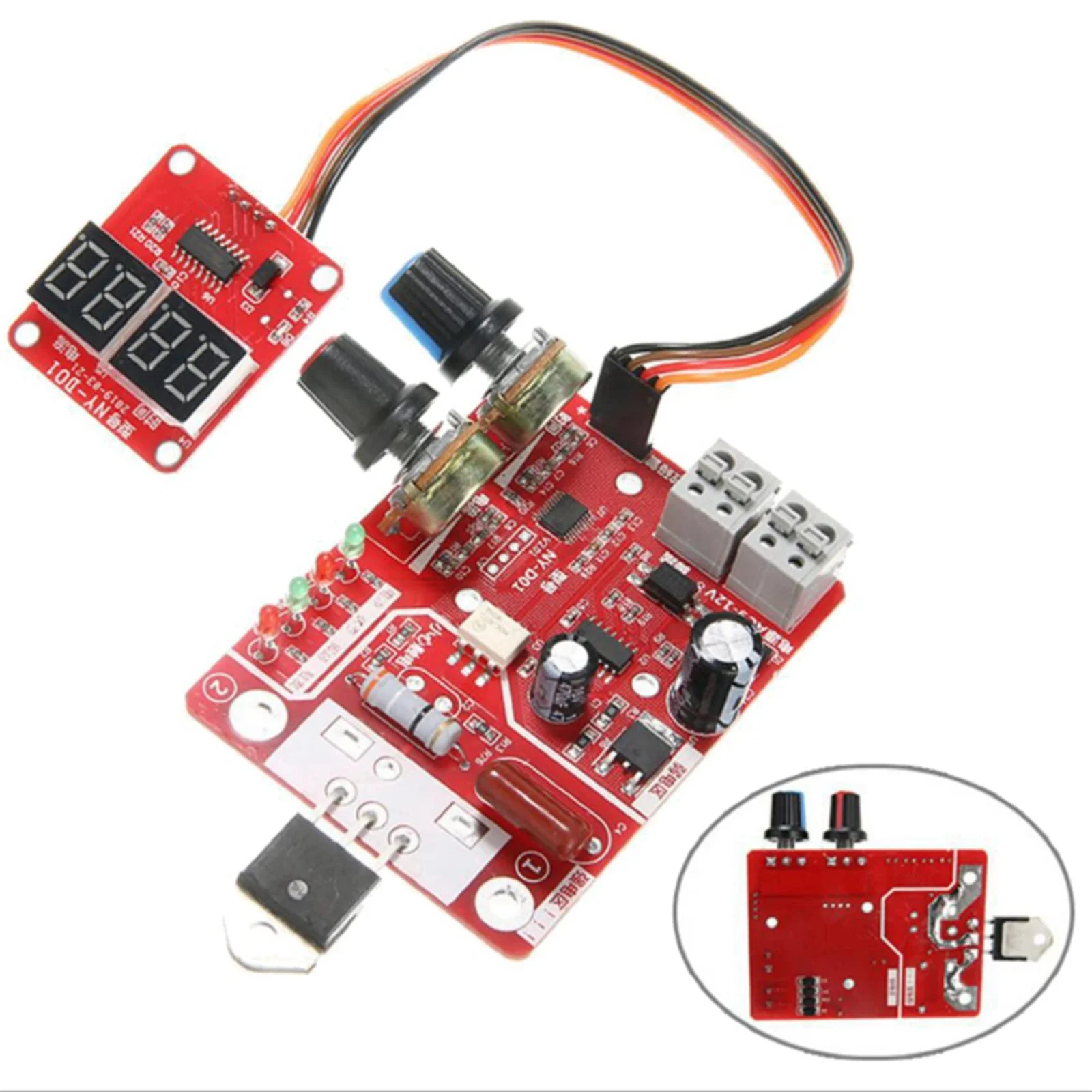 

Spot Welder Machine Time Control Board Current Digital Display DIY Controller Board 40A 100A Timing Ammeter Panel Accessories