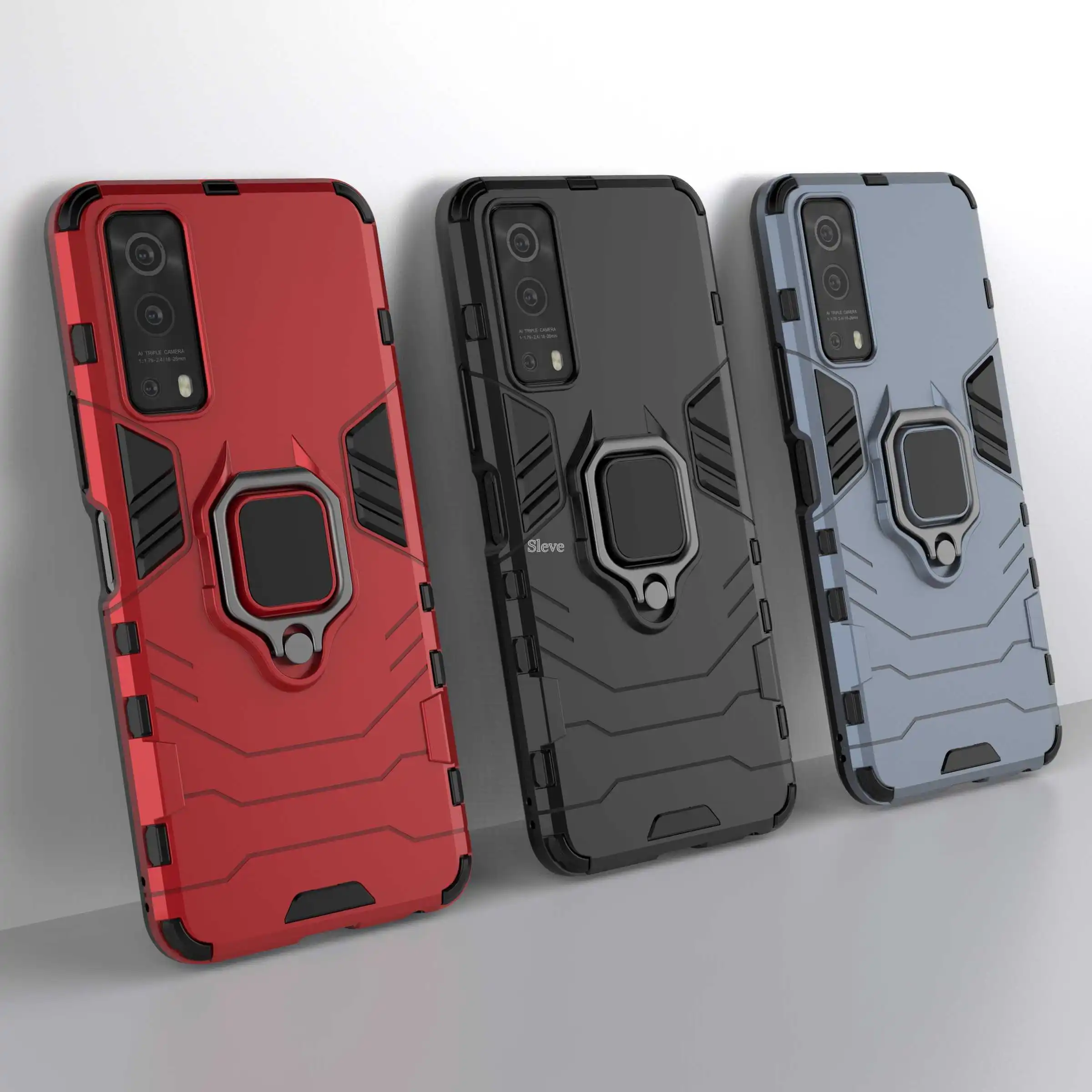 Case for VIVO Y53S 5G V2111A  V2058 Shockproof Finger Ring Armor Cover for VIVO Y72 V2041