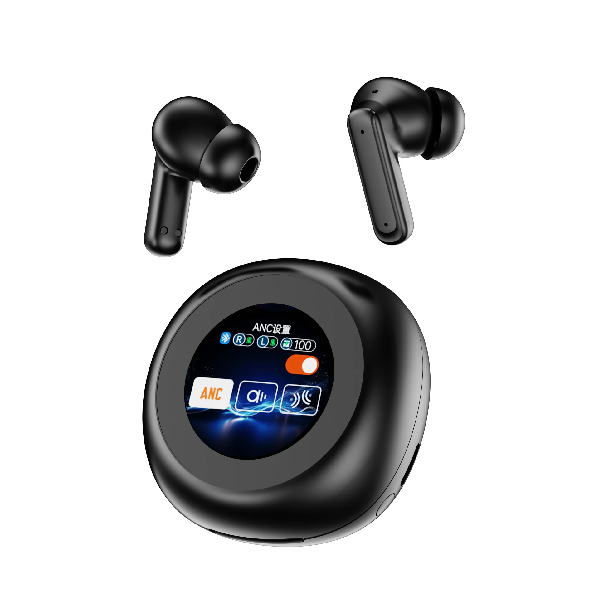 

ANC Noise-Cancelling Earphones with Screen Easy-to-Use