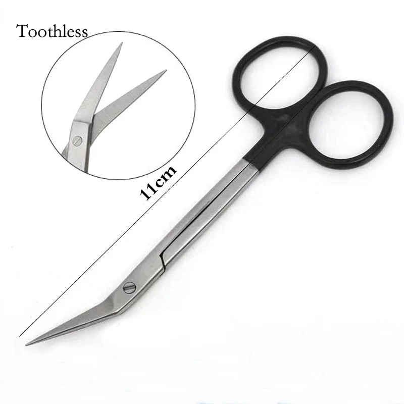 Plastic bevel bird beak scissors 11cm frog beak scissors nasal septum express scissors fine stitch removal equipment tools