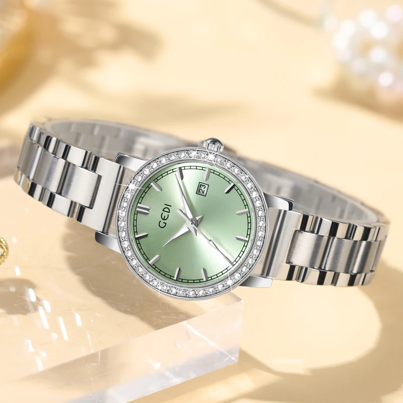 Light luxury stainless steel women's watch calendar waterproof high-end watch ladies quartz watch