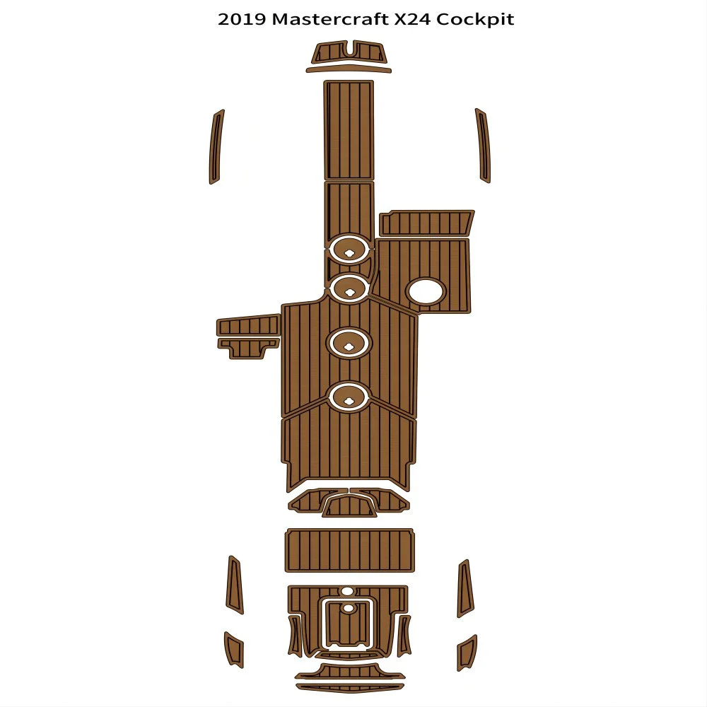 

2019 Mastercraft X24 Cockpit Pad Boat EVA Foam Faux Teak Deck Floor Mat Flooring Backing Self Adhesive SeaDek Gatorstep Style