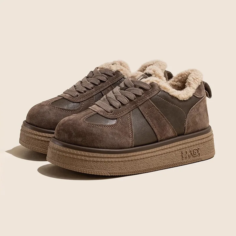 

Thick Bottom Snow Boots Women's Retro Furry Shoes Warm Casual Cotton Shoes Old Cat's Store New Autumn Winter Collection