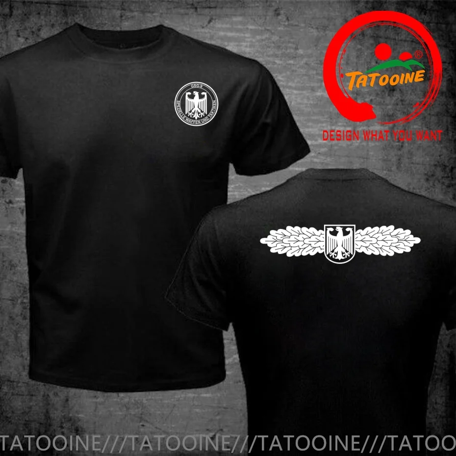 Funny Design German GSG-9 back  SRed Doublet Men Fashion Trendy Casual Clothing Stylish Tops Tee Shirt Leisure Tshirt Men's