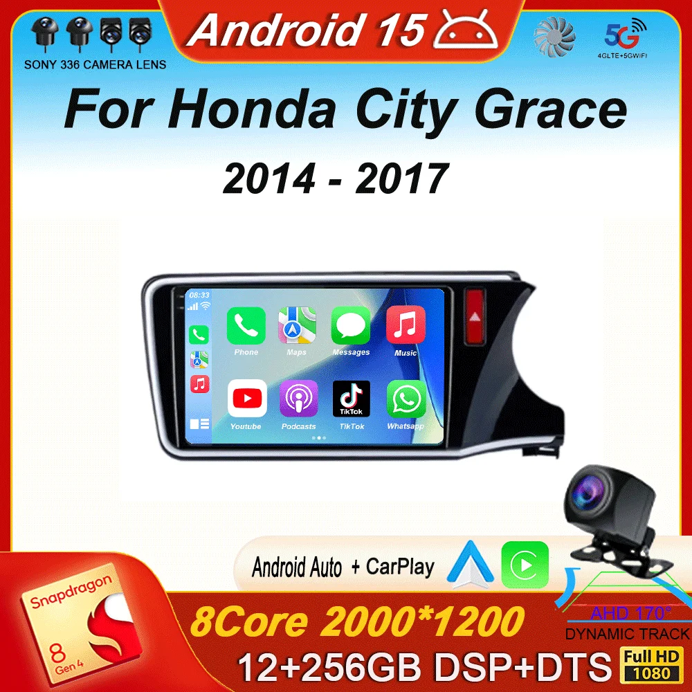 

10" Player Android 15 For Honda City Grace RHD 2014 2015 2016 2017 Car Head Unit Radio Stereo Multimedia GPS DVD Touch Screen