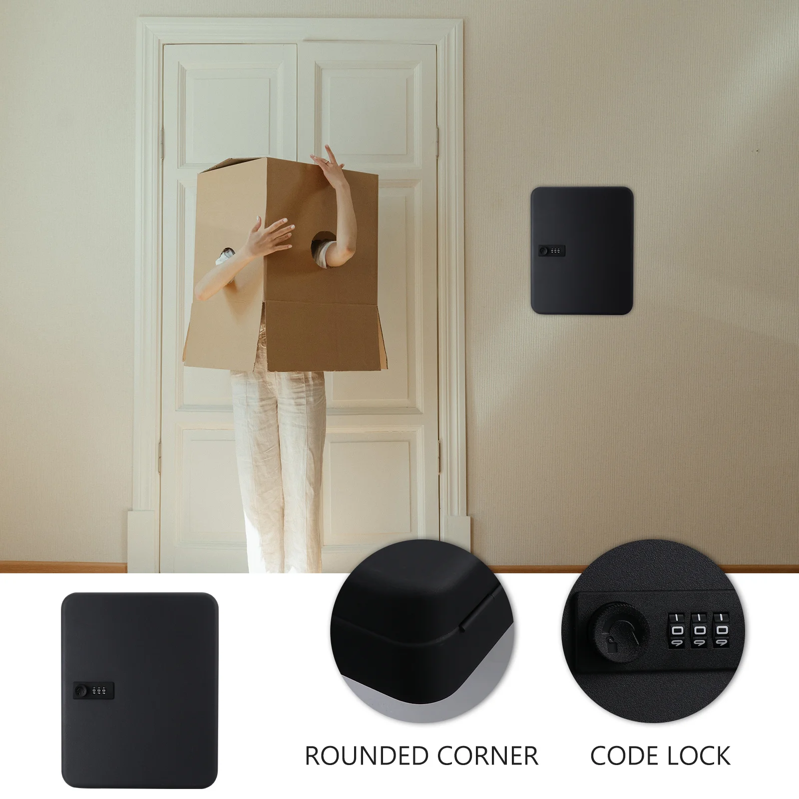 36 فتحة خزانة أمان مفاتيح مثبتة على الحائط، صندوق إدارة المفاتيح بقفل برمز عالي التحمل لمنظم محلات إصلاح مدير الممتلكات