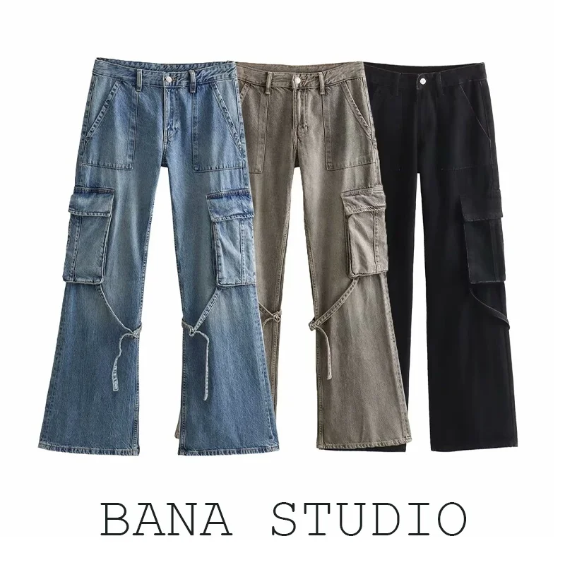

BANAZA High Waist Straight Leg Jeans Women's Long keted Wide Leg Denim Spring Faion High Rise Casual Trousers