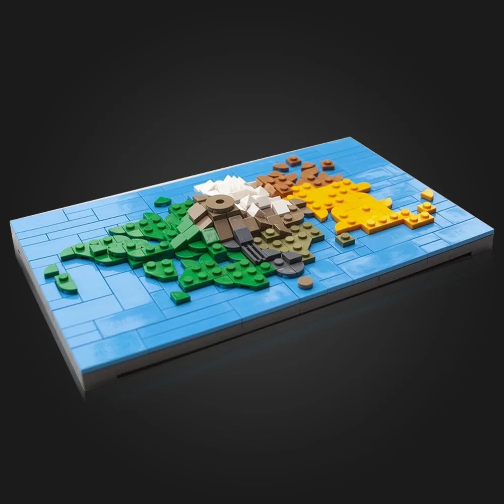 MOC 3D 地図の島マタヌイ島ビルディングブロックモデル立体地理地図レンガ diy 組み立ておもちゃ子供のギフト