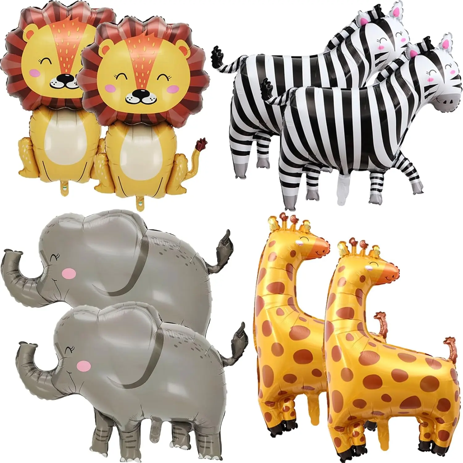 Giant Safari Jungle Zoo Animal Foil Balloons Cute Leopard Lion Giraffe Elephant Balloons Kids 1st Birthday Wild One Party Decor view 5