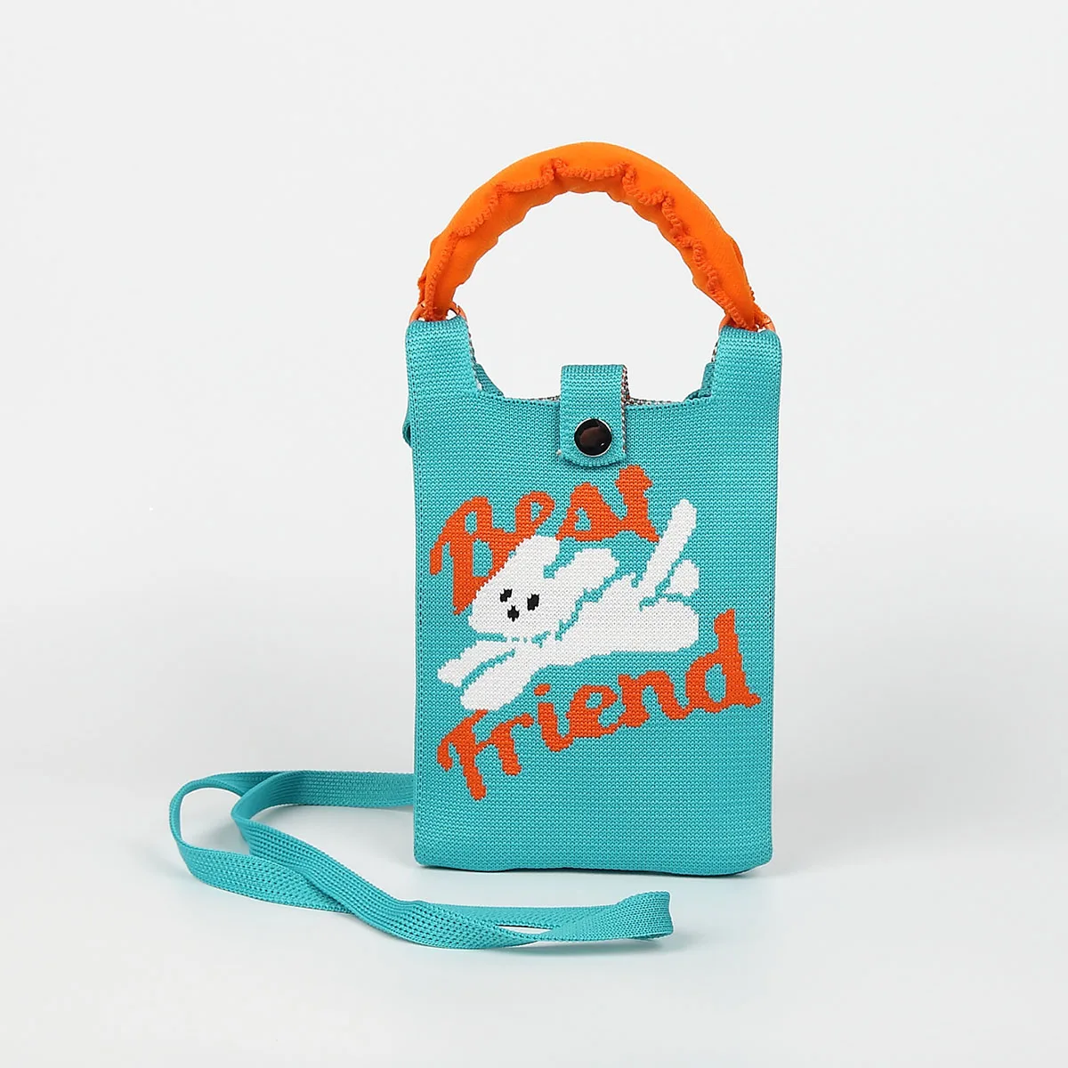 

Dopamine-Colored Knitted Phone Bag, Cute with Padded Handles for Comfortable Grip, Single Shoulder Crossbody with Detachable Strap, Suitable for Commuting, Traveling, Shopping, and Carrying Small Items Like Phones, Keys, and Change