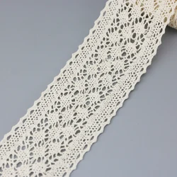 (5 meters/lot) 50mm Beige Silk Net Lace Fabric Ribbons Trim DIY Sewing Handmade Craft Materials