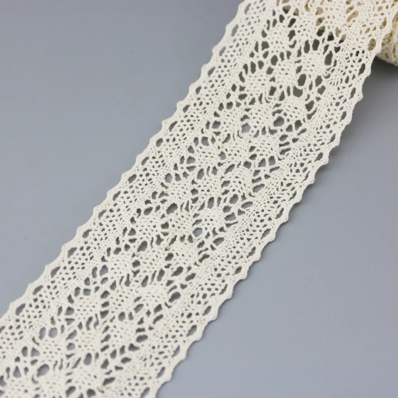 (5 meters/lot) 50mm Beige Silk Net Lace Fabric Ribbons Trim DIY Sewing Handmade Craft Materials