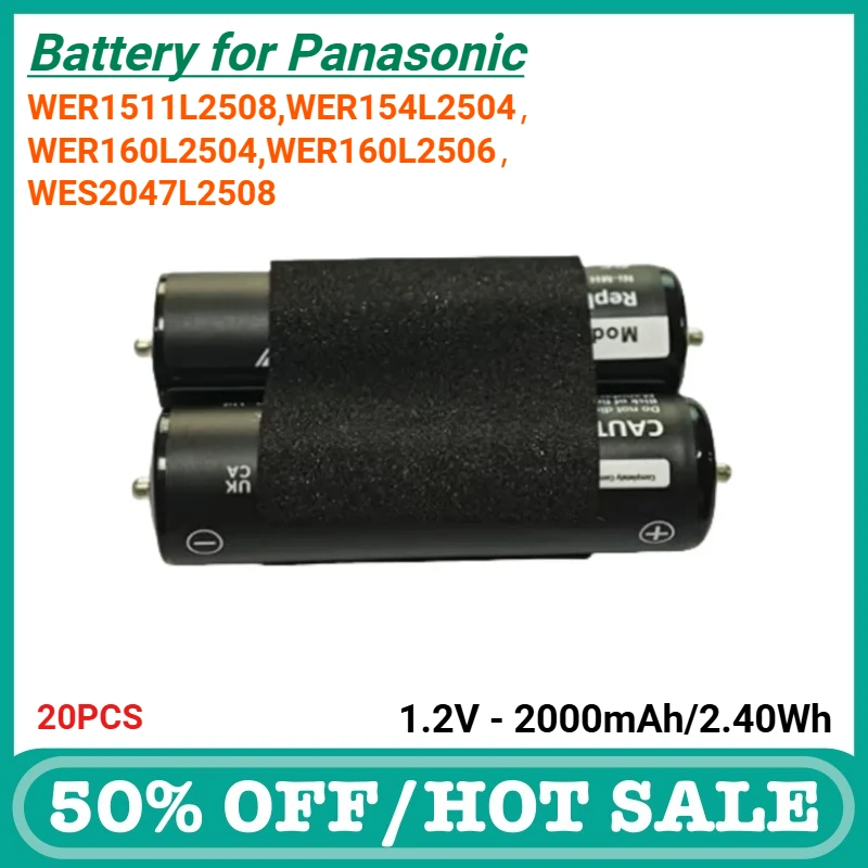 

2000mAh Battery for Panasonic ER-1510, ER-1511, ER-1610, ER1611, ER1612, ER146, ER147, ER148, ER160, WER1511L2508 Shavers