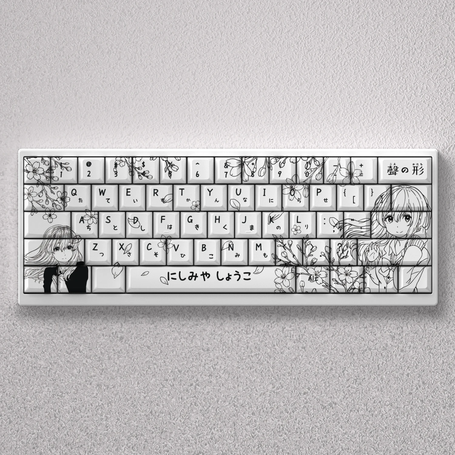 

73 Key Nishimiya Shouko Theme Keycaps Anime Key Cap PBT Cherry Profile Custom Keycap Mechanical Keyboard Made68 Mad68 Wooting 60