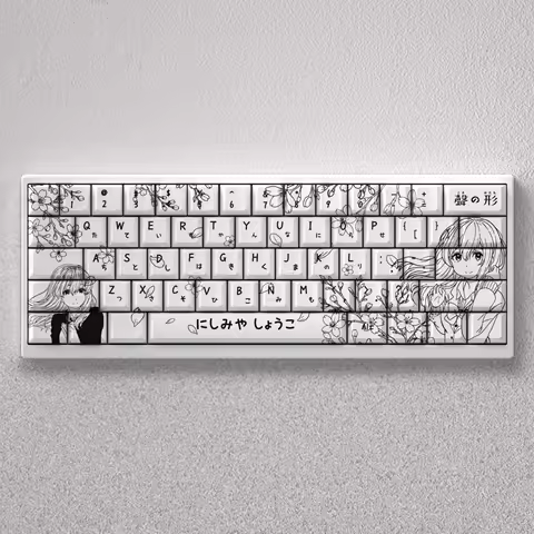 73 Key Nishimiya Shouko Theme Keycaps Anime Key Cap PBT Cherry Profile Custom Keycap Mechanical Keyboard Made68 Mad68 Wooting 60