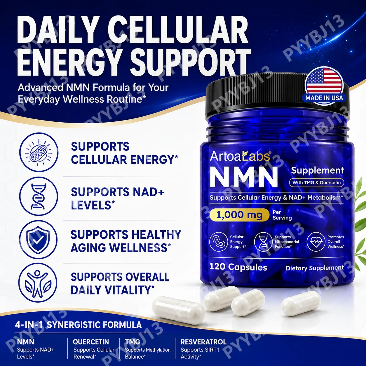 ArtoaLabs NMN Capsules 1000mg  - Wellness Quercetin review and price