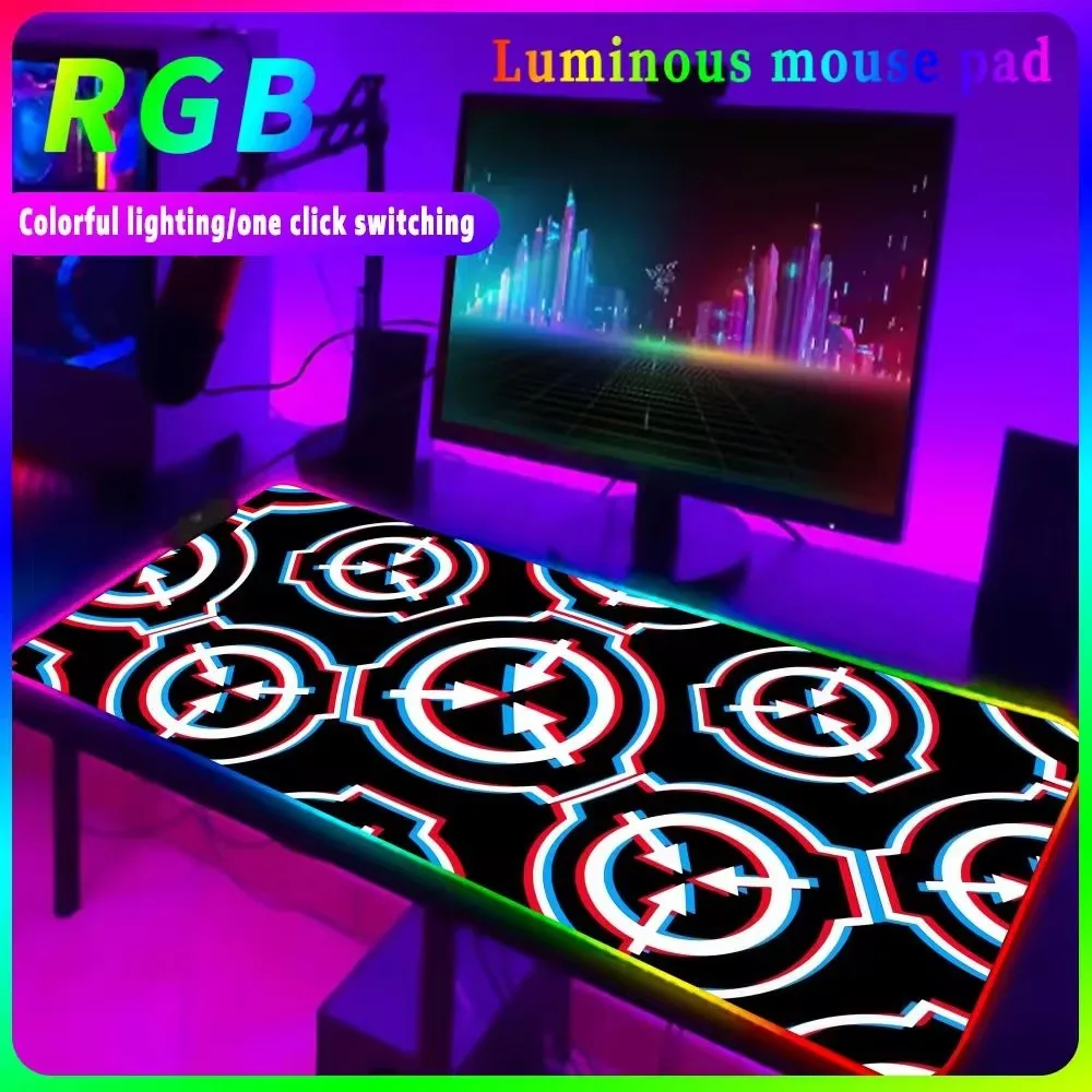 

S_SCP F_Foundation Mouse Pad Rgb Gaming Computer Keyboard Mat Size For E-sports Keyboard Boyfriend Gift Luminous Desk Mat Backli