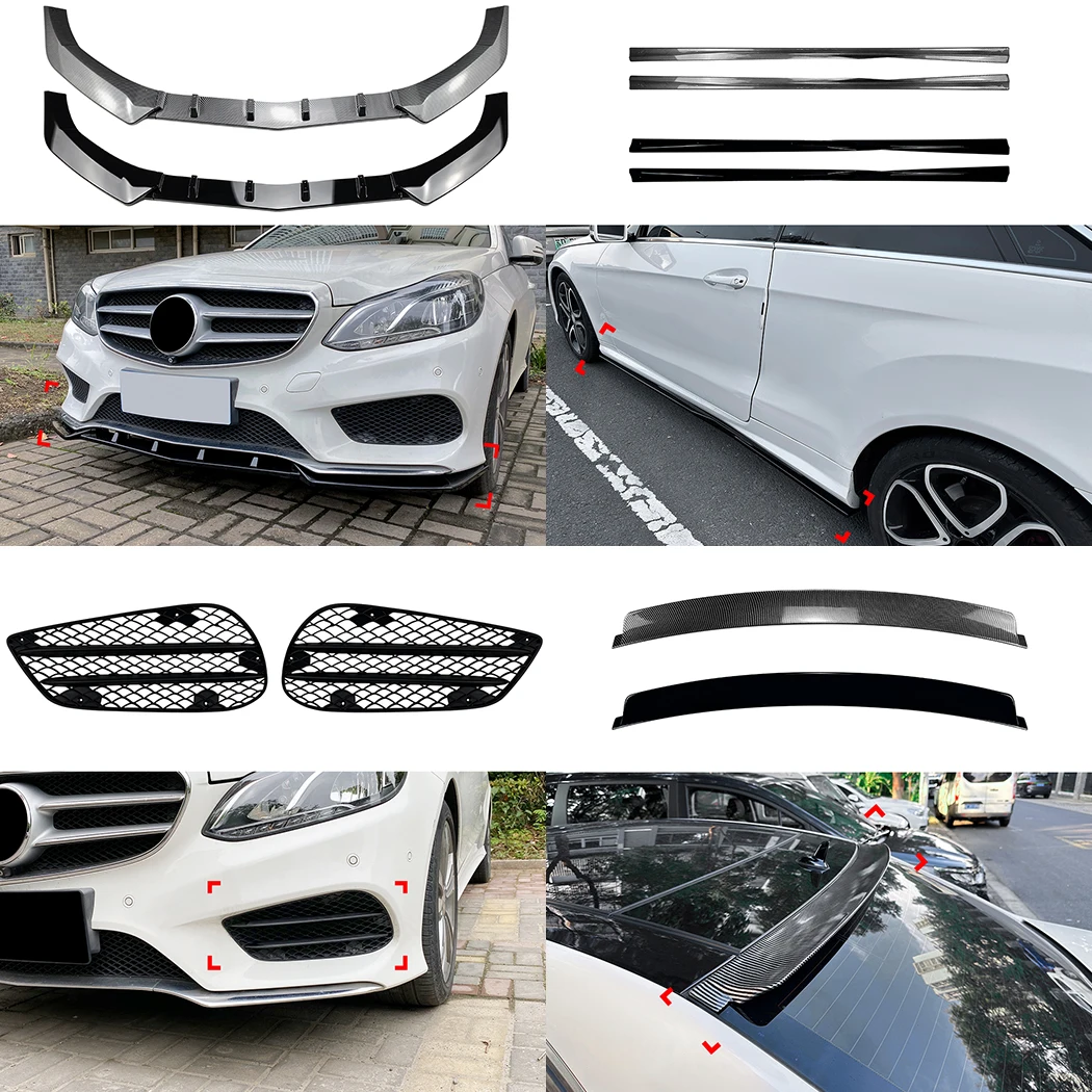 AMP-Z Car Body Kit for  Benz E Class W212 Front Rear Bumper Lip Spliter Side Skirt Rear Wing Spoiler Rear Diffuser