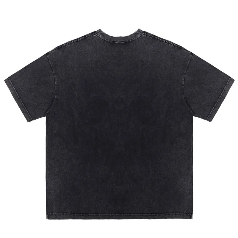 TIDESHEC Mens T-shirt Streetwear Vintage Washed Lil Uzi Vert Graphics T-shirt Cotton Casual Oversized Tee Top 2023 Summer