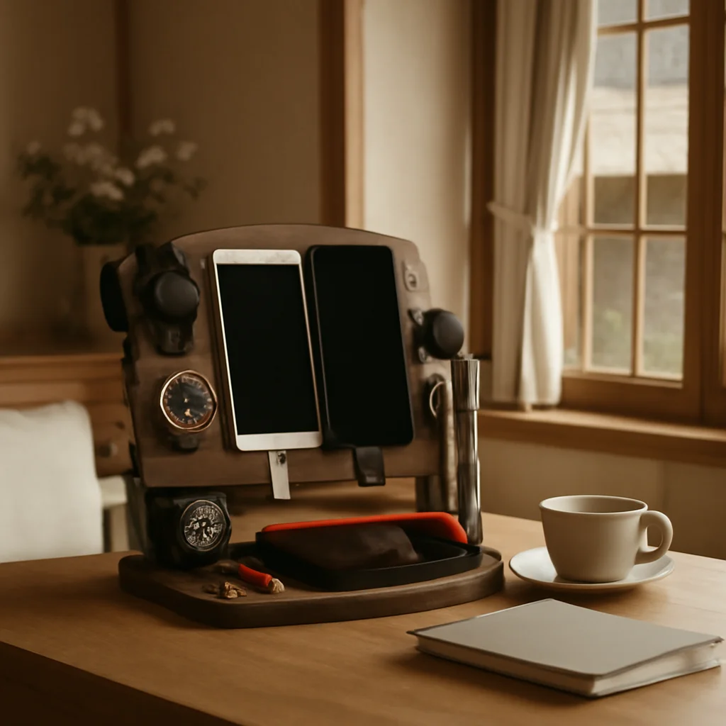 

Simple Phone Storage Rack Key And Glasses Organizer Multi Functional Stockroom Container Warehouse Durable Natural Wood