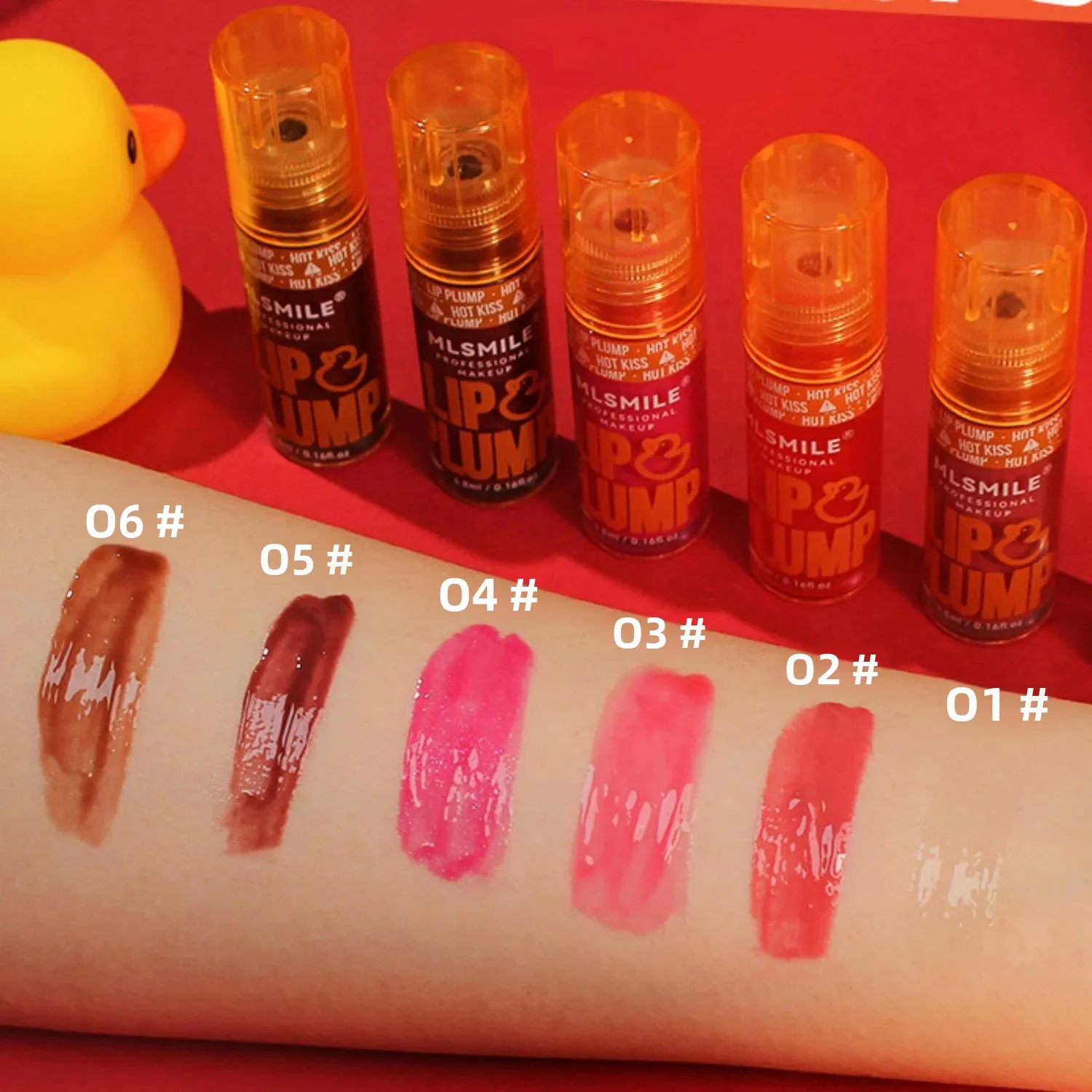 MLSMILE Lip Plump Oil Cute Duck Invasion Lip Gloss Mirror Like Lip Glaze Pouty Lips Liquid Stick Transparent Lip Gloss