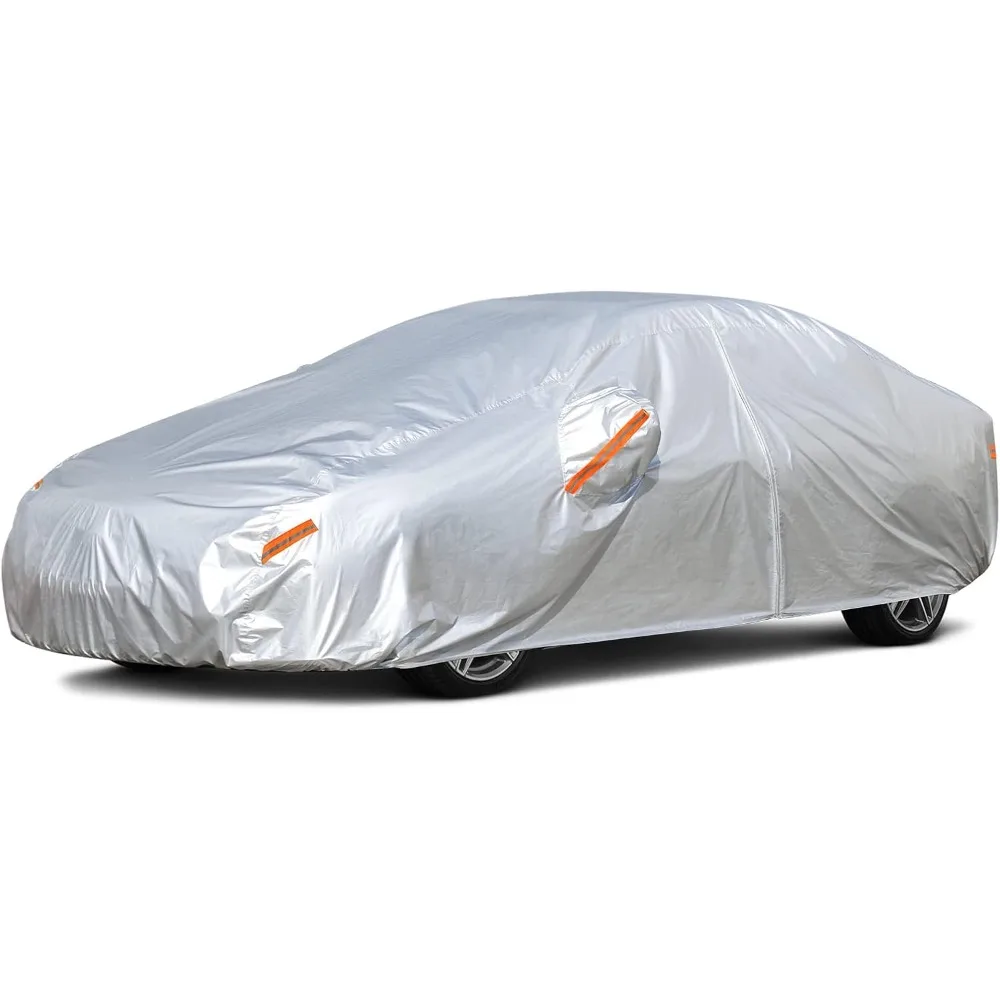 

Universal Waterproof Car Cover with UV Protection and Zippered Mirror Pocket for Toyota Camry and Honda Vehicles