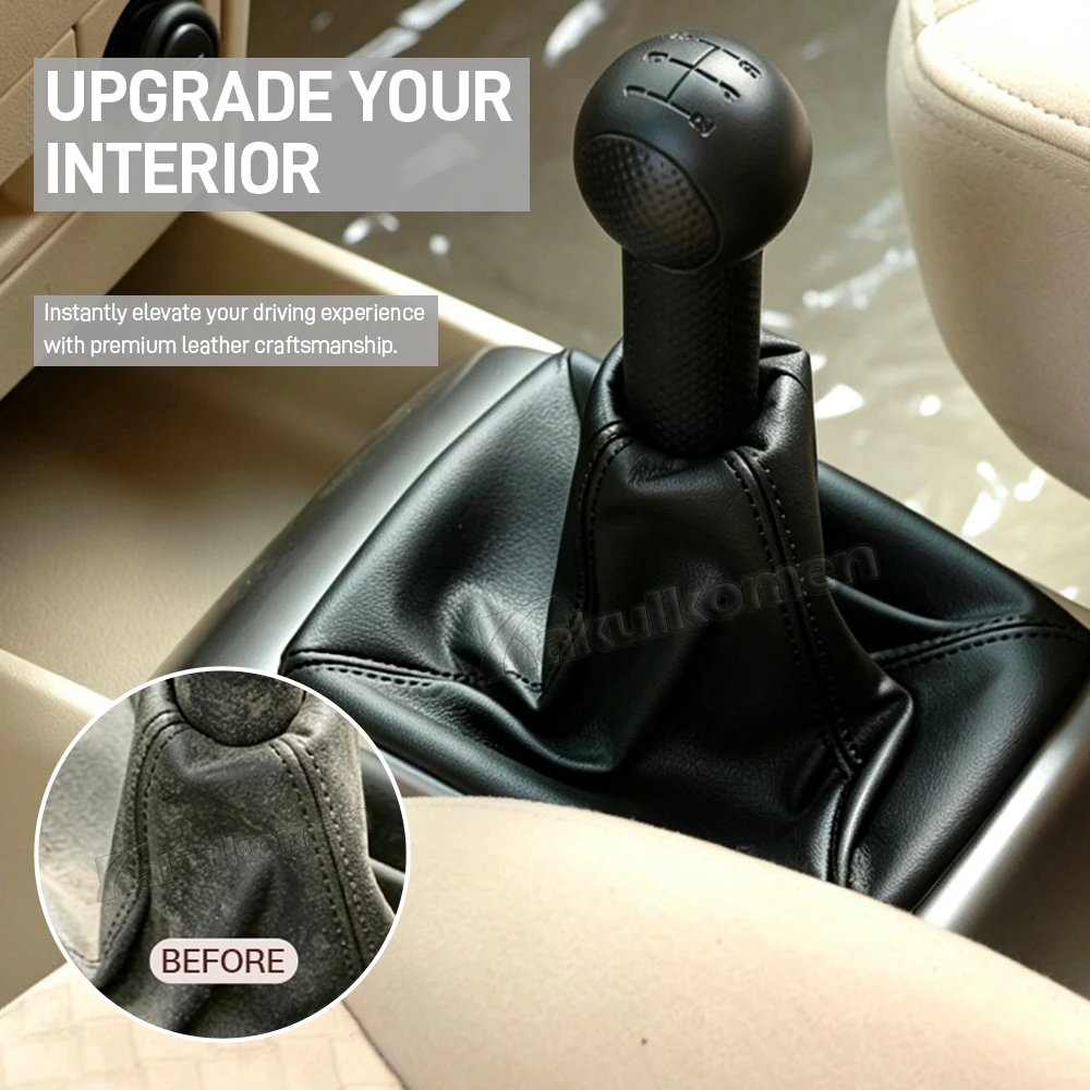 For Chevrolet Aveo 2008 2009 2010 2011 Car Gear Shift Knob Leather Boot Anti Slip Parking Hand Brake Gaiter Cover Handbrake Boot