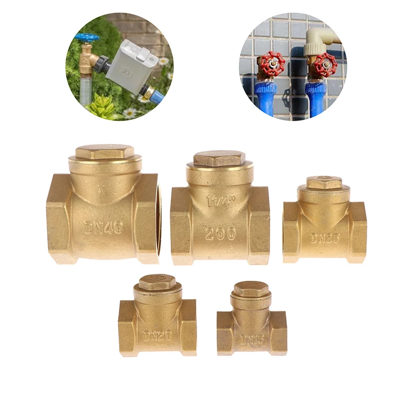 

1 Pc DN15 DN20 DN25 DN32 DN40 Horizontal Brass Wire Mouth Non-return Valve Female Thread Check Valve Equipment Accessories