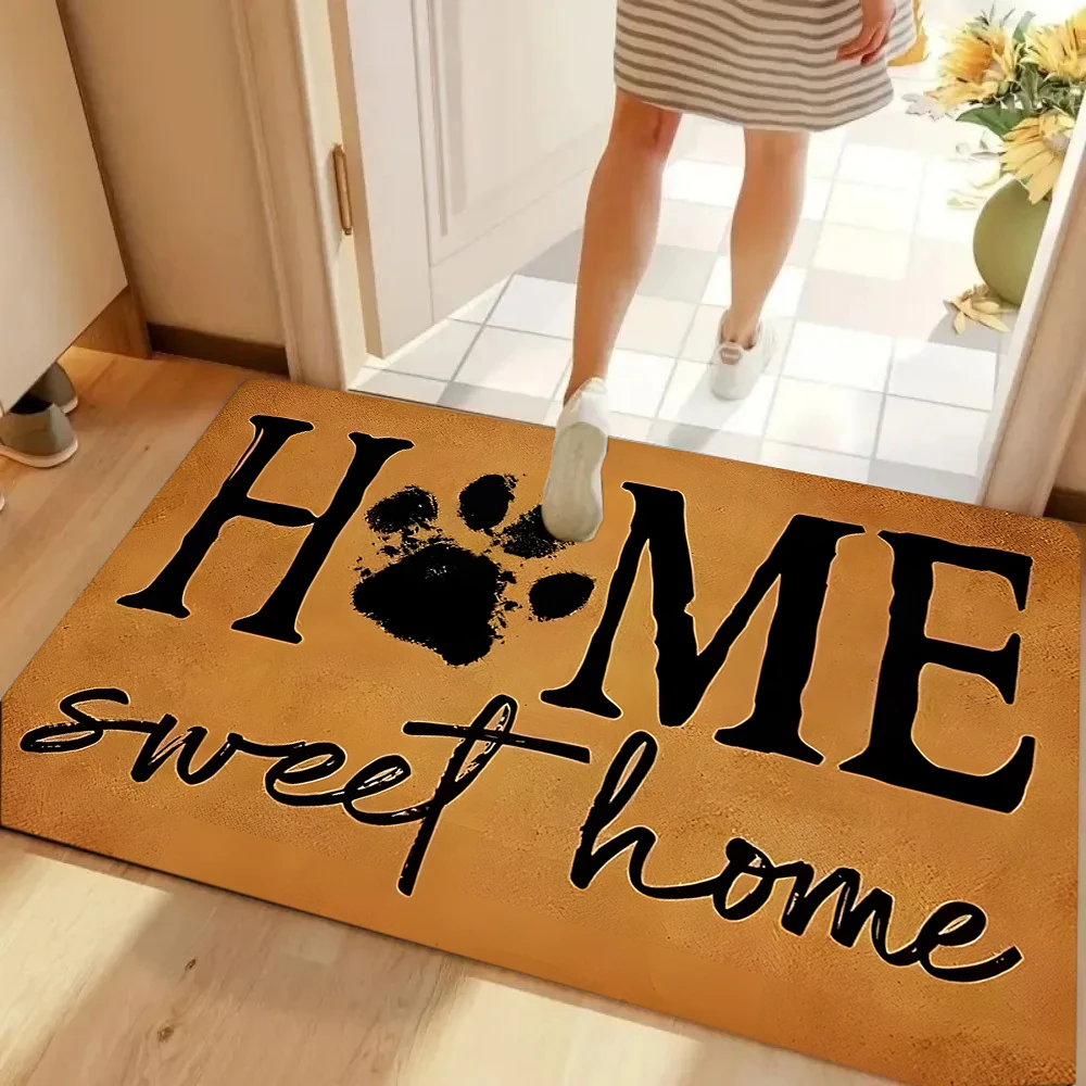 Home Sweet Home Paw Print Doormat Paw Print Doormat Cat Lover Dog Lover Doormat Funny Doormat Housewarming Gift Monogram Doormat