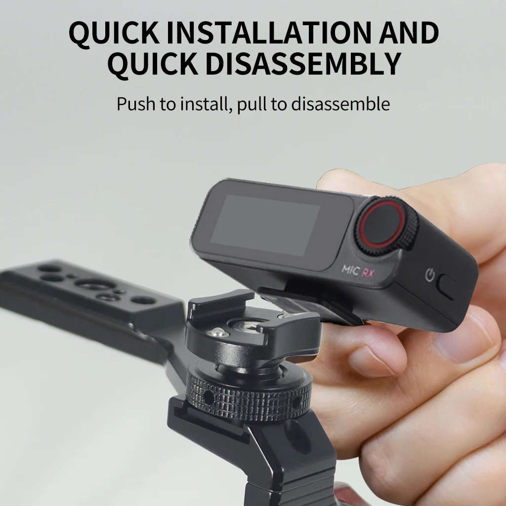 2 x Kaltschuh-Montageadapter für DJI Mic/Mic 2 Hollyland Rode Wireless Lavalier-Mikrofon-Empfänger, Ständer, Anti-Drop-Mikrofon – Detail 4