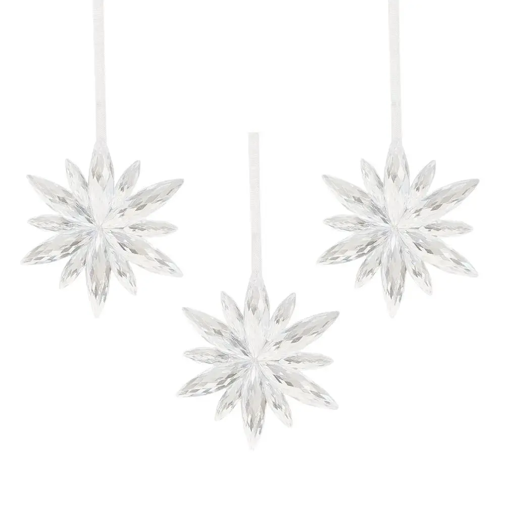 

3Pcs/set DIY Christmas Transparent Snowflakes Transparent Exquisite Transparent Snowflakes Pendants Acrylic