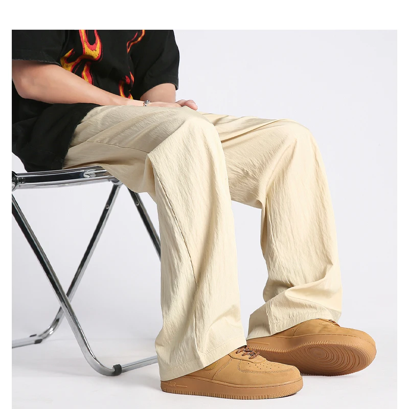 High-end Linen Spring Summer Men's Pants Simple Comfortable Straight Leg Pants Loose Plus Size Holiday Casual Relaxed Men's Wear