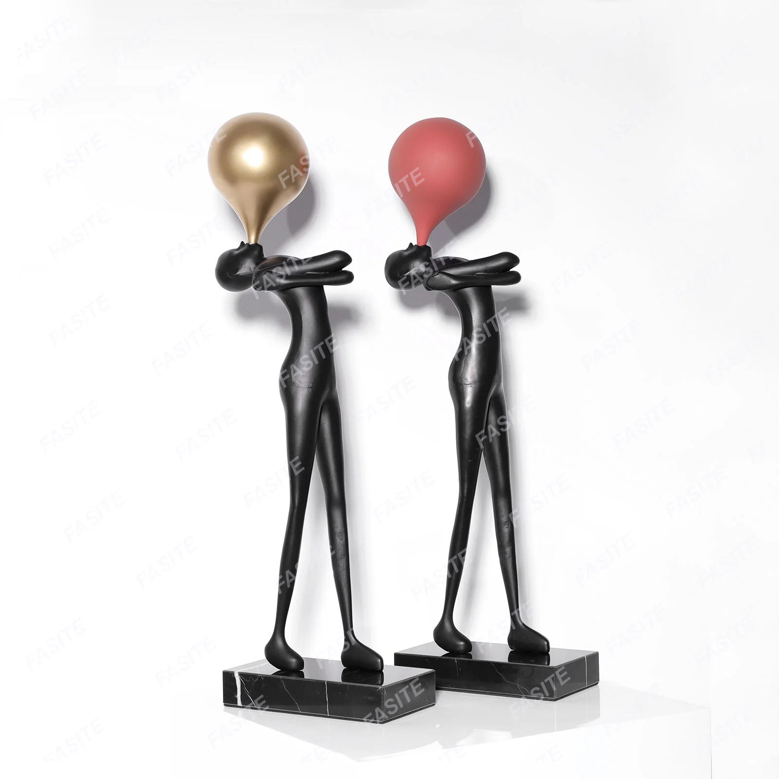 Cartoon Blown Bubble Metal Figure Sculpture Hotel Model Guestroom Entrance Home Decoration Ornaments