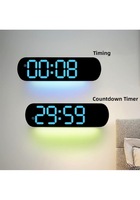 LED Digital Wall Clock Home Living Room Clock Decor Ambient Lights Time Date Timekeeping Temperature Display Alarm Clocks