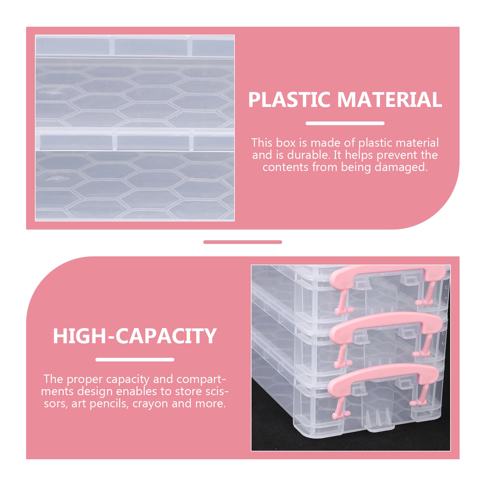 

Paintbrush Storage Box Multi-functional Pencil Organizer Boxes Holder Container Plastic Pens Case Portable Large Capacity