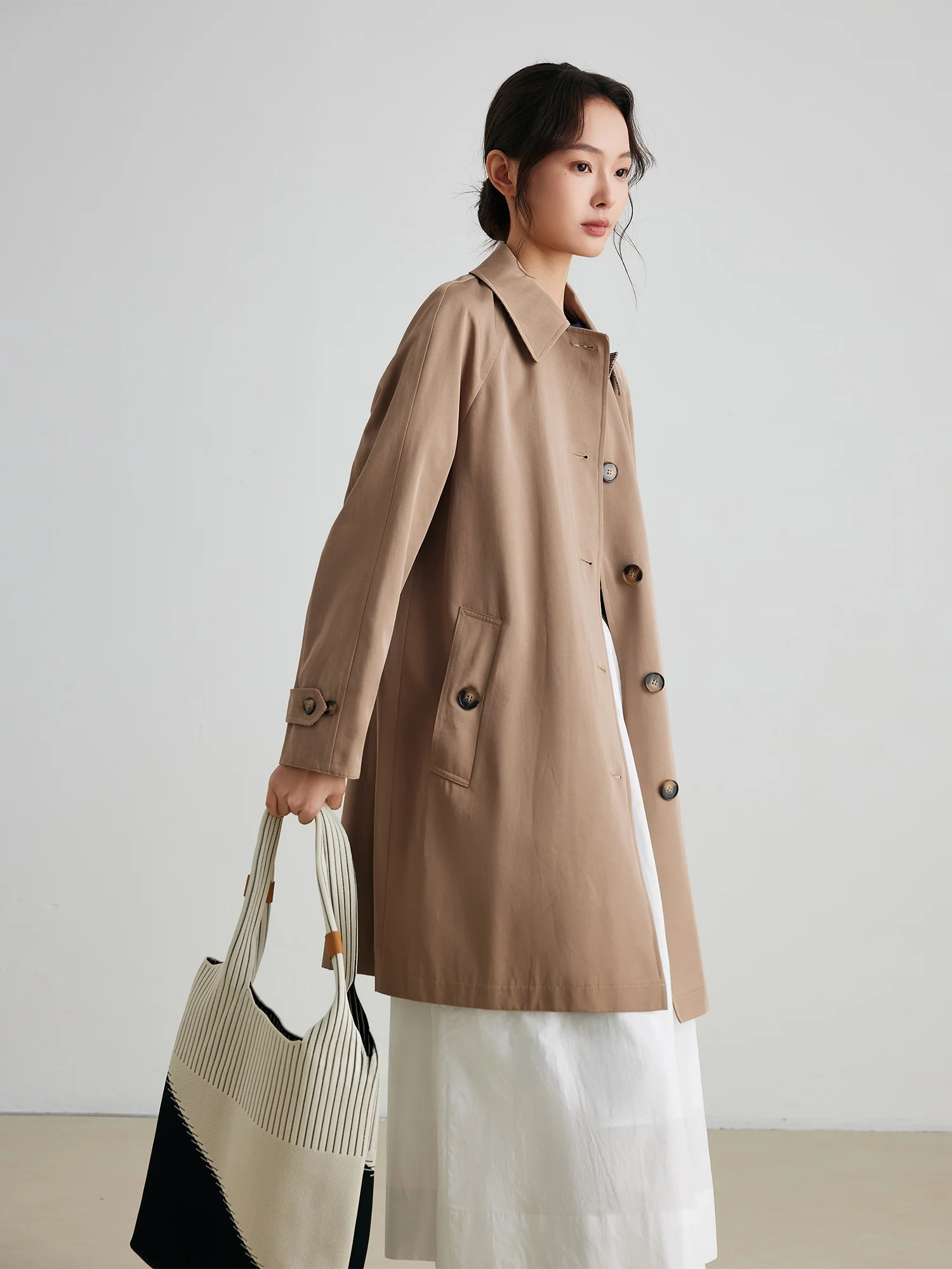 

Casual Loose Women's Windbreaker Jaet Spring 2025 Faion Design Mid-Length Versatile Top Commute Sle Long Sve Single ...