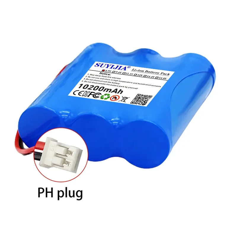 1S3P 3.7 فولت 10200 مللي أمبير 18650 بطارية ليثيوم مع XH2.54-2P التوصيل لصيد الأسماك مصباح ليد سمّاعات بلوتوث 4.2 فولت ضوء الطوارئ احتياطية #3