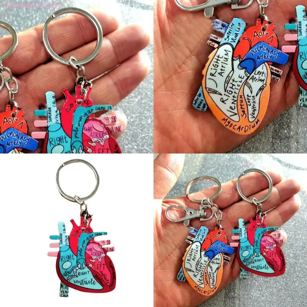 

62KE Acrylic Nurse Theme Letter Bag Keychain Simulation Cardiology Bag Pendant