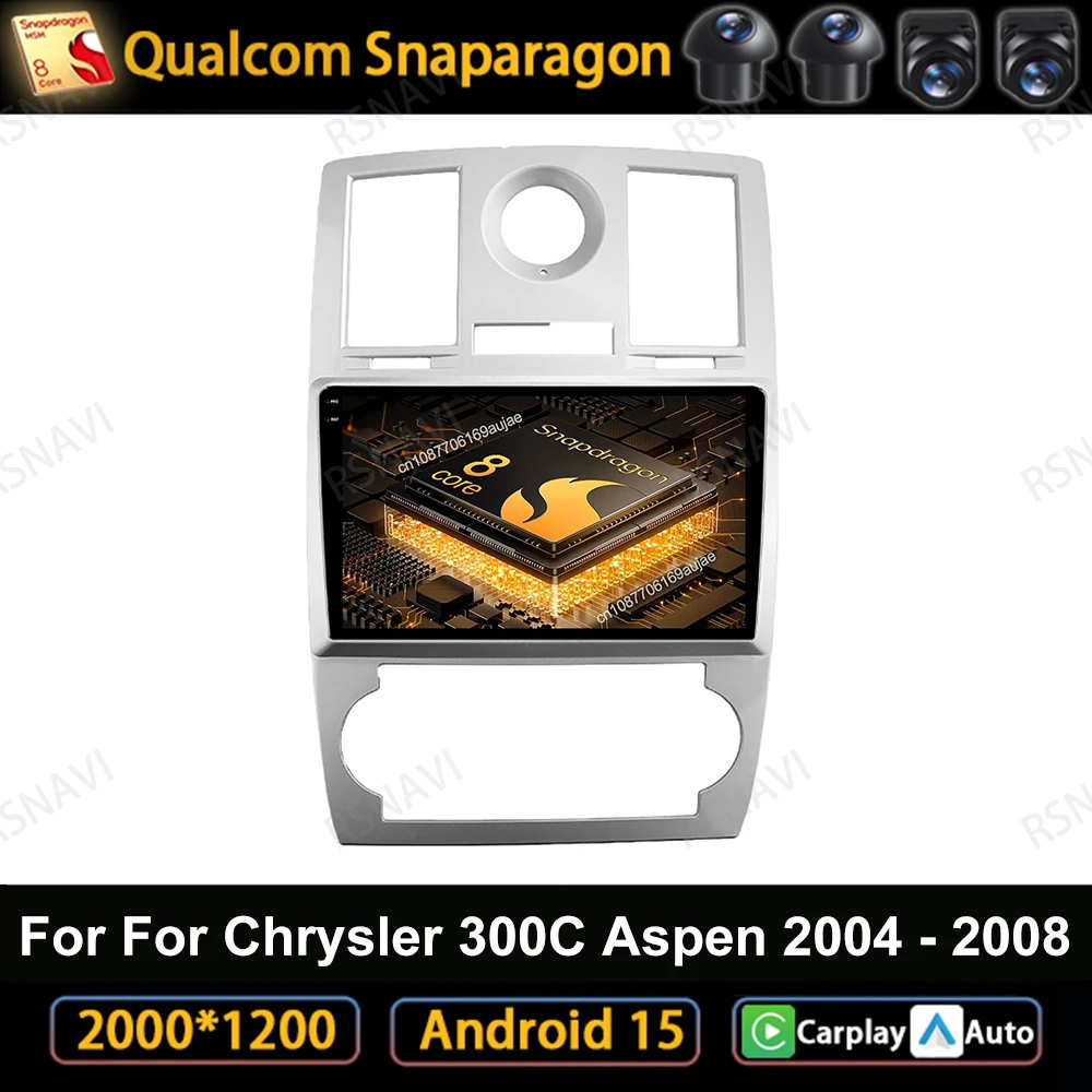 

Android 15 Car Radio For Chrysler 300C Aspen 2004 - 2008 Navigation 5G WIFI GPS BT 4G LTE Head Unit Qualcomm 2 DIN QLED Stereo