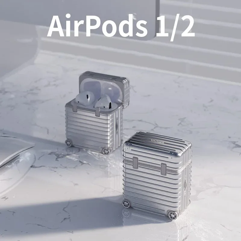 Fashion Individual Suitcase For Airpods1/2/3/Pro Luggage Style Airports Case Trendy DIY Stickers Supports Wireless Charging