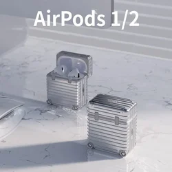 Maleta Individual de moda para Airpods1/2/3/Pro, estilo de equipaje, estuche airairairs, pegatinas DIY de moda, admite carga inalámbrica