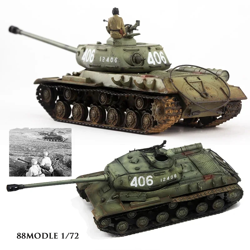 

88MODLE 1:72 Scale Resin 406 Chinese JS2 Heavy Tank Model Militarized Combat Track Type Classic Souvenir Gift Toy Static Display