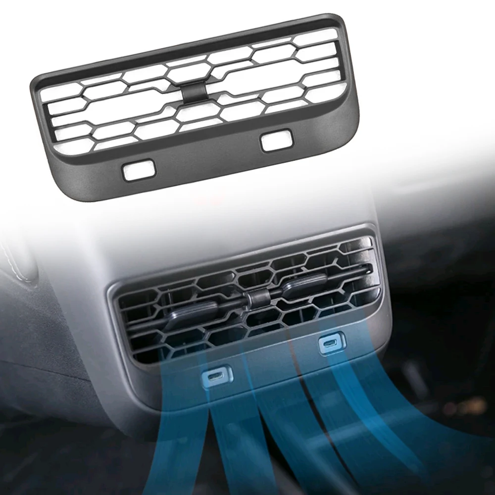 

1Pc Car Center Console Armrest Box Back Conditioner Outlet Filter Grille Protector Car Rear Air Vent Cover for Tesla Model 3/Y